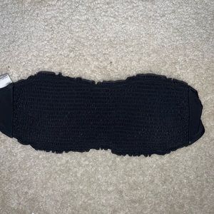 Hollister Black Smocked Bandeau Bikini Top